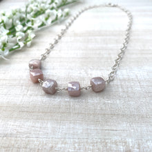 Load image into Gallery viewer, Pink Moonstone and Sterling Silver Necklace
