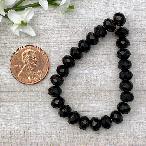 5x7mm Rondelle Black with Bronze Finish