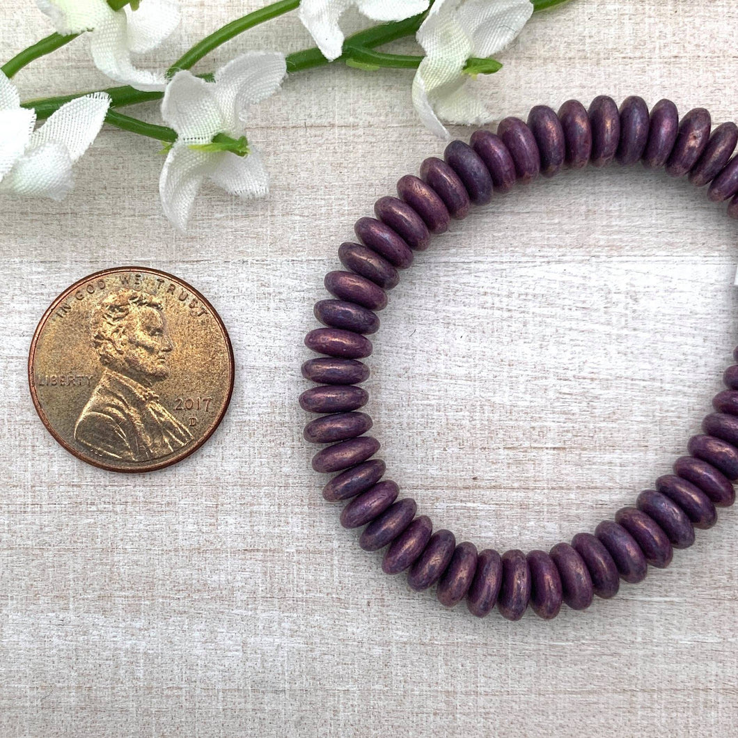 2x6mm Disc Purple with Bronze Finish