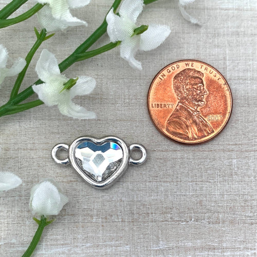 Heart Link with Crystal Rhodium