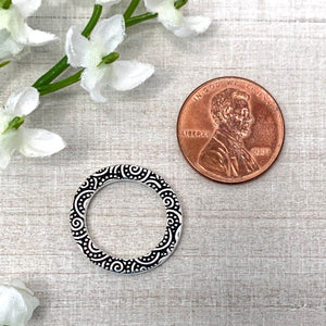 3/4" Spiral Ring Antiqued Silver