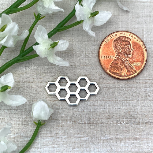 Honeycomb Link Antiqued Silver