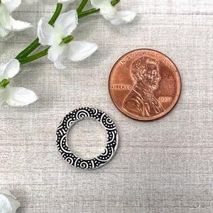 5/8" Spiral Ring Antiqued Silver