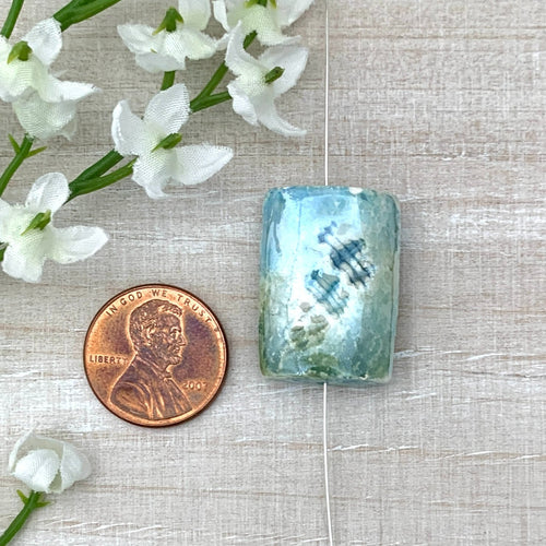 18x25mm Sky Blue and Green Porcelain Rectangle
