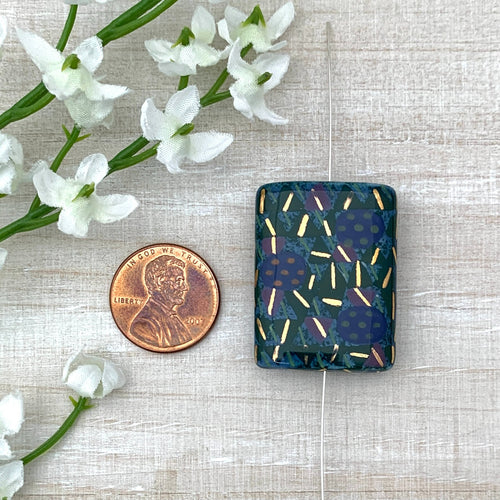 24x32mm Art Deco Jewel Toned Porcelain