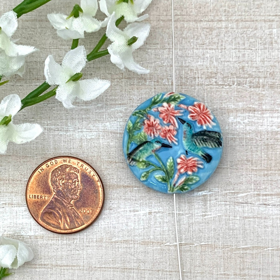 24mm Hummingbirds Porcelain Coin