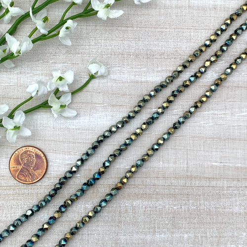 4mm Blue and Gold Plated Hematite Star Cut
