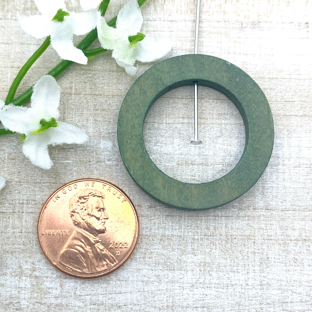 Moss Green Wood Ring Pendant