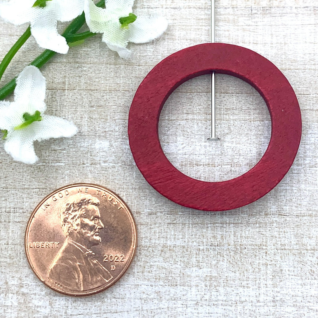 Red Wood Ring Pendant