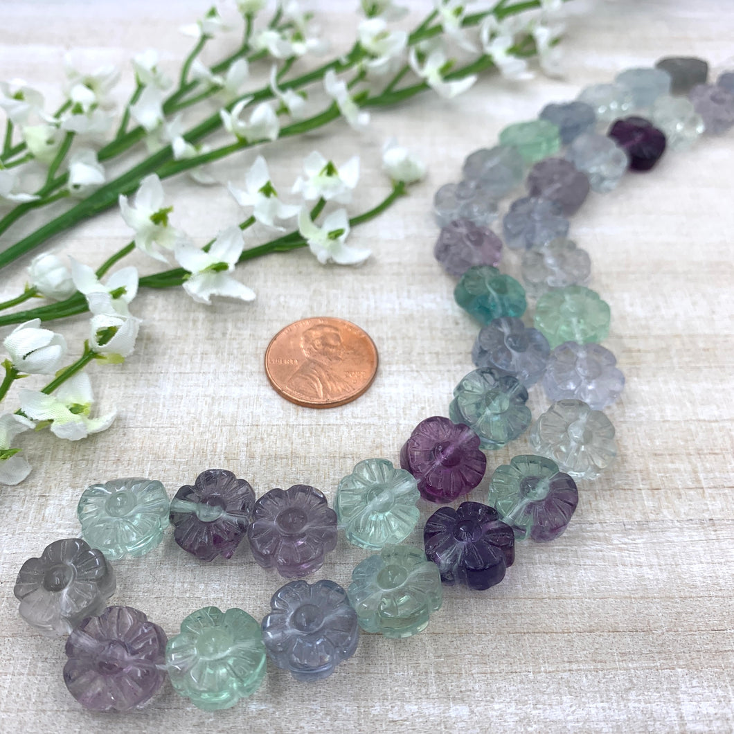 Fluorite 12mm Flower