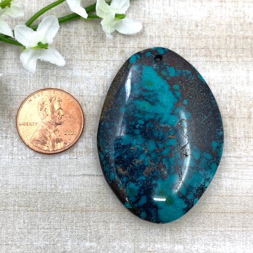Large Turquoise Pendant 35x49mm