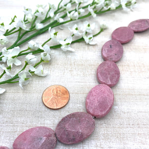 Rhodonite 18x25mm Faceted Oval