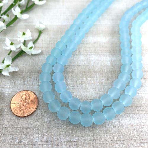 Frosted 8mm Round Glass