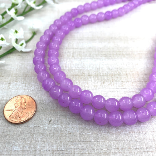 Imitation Jade 8mm Round Glass