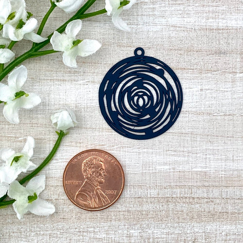Marine Blue Colored Swirl Charm