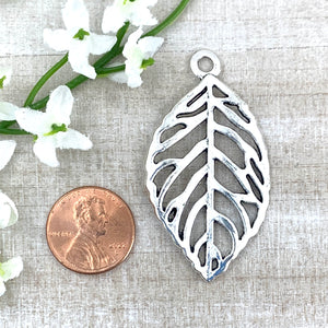 Silver Open Leaf Pendant
