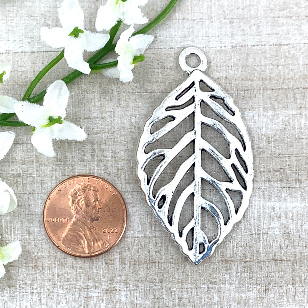 Silver Open Leaf Pendant