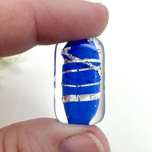 23x13mm Rectangle Blue with Foil