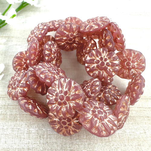 14mm Dahlia Dusty Rose with a Copper Finish