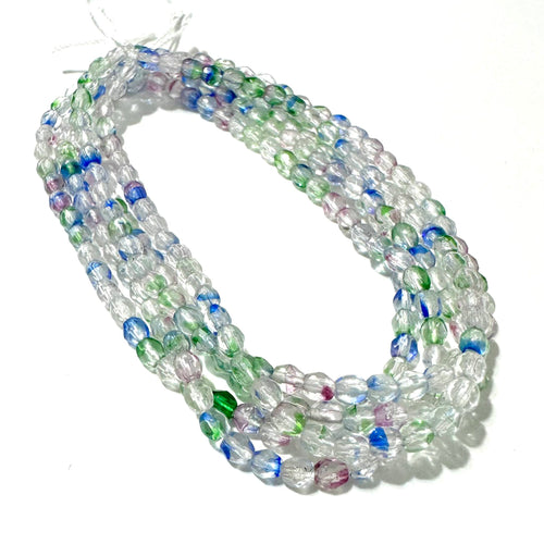 3mm Firepolish Crystal/Rainbow Mix