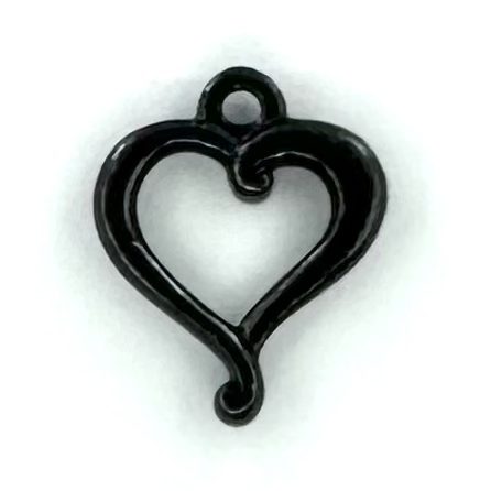 Jubilee Heart Charm Black Pewter