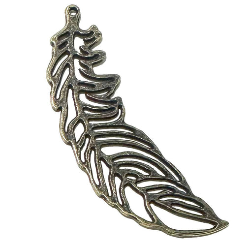 20x70mm Antique Brass Large Feather Pendant