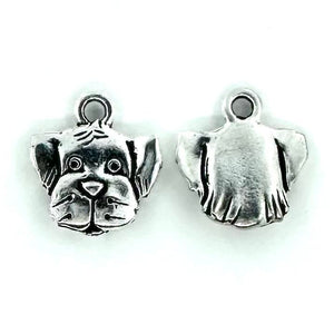 Puppy Face Charm Silver Plated