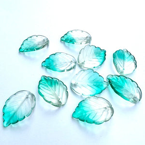 Green Ombre Glass Leaf - 10 Pack
