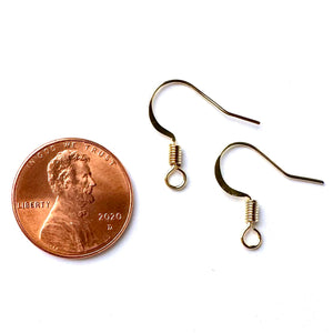 Gold Plated Brass 17mm Ear Wires - 5 Pairs