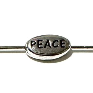 TierraCast 6x10.5mm Silver Plated Peace Bead