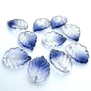 Blue Ombre Glass Leaf - 10 Pack