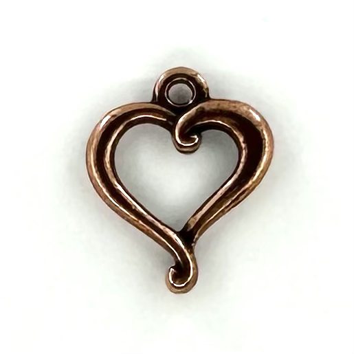 Jubilee Heart Charm Antique Copper Plated