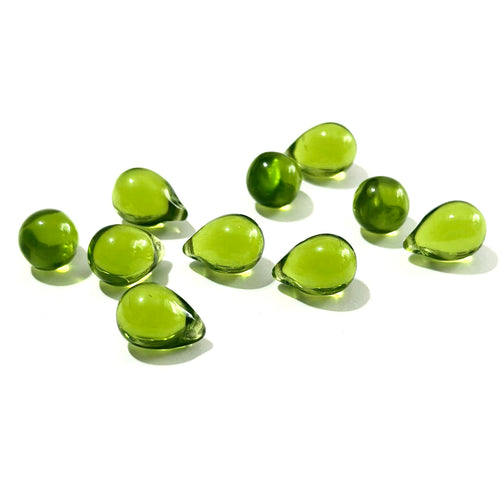 9x13mm Drop Transparent Olivine