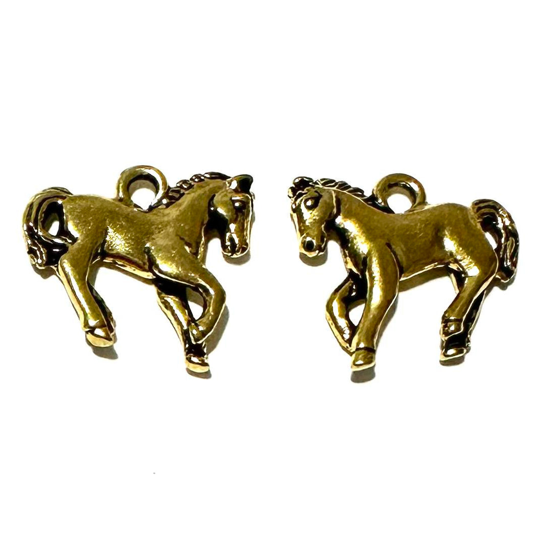Horse Charm Gold Plated