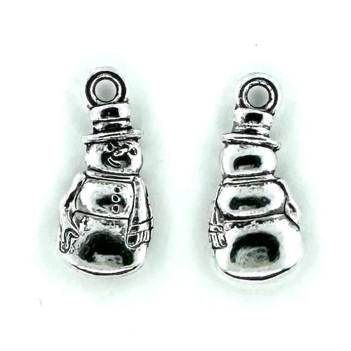Snowman Charm Silver Plated