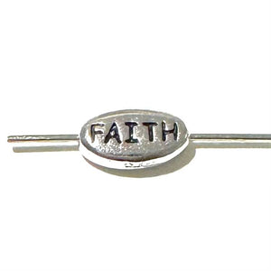 TierraCast 6x10.5mm Silver Plated Faith Bead