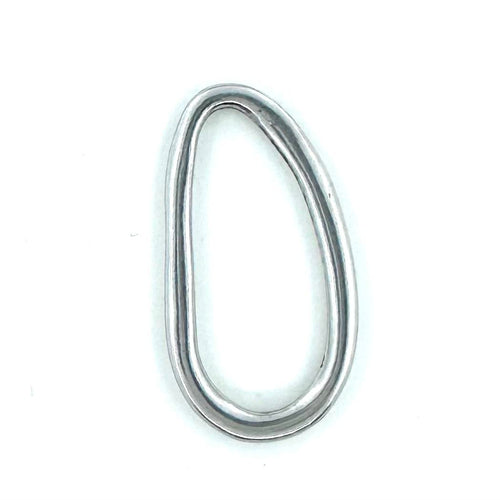 Antique Silver 39x21mm Abstract Oval