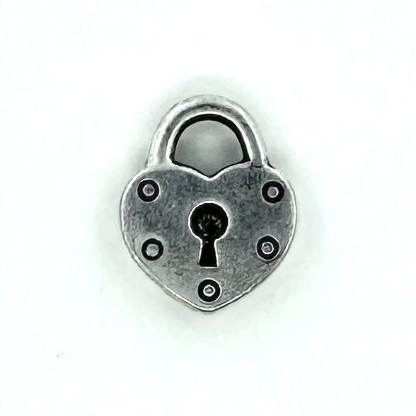 Heart Lock Charm Silver Plated