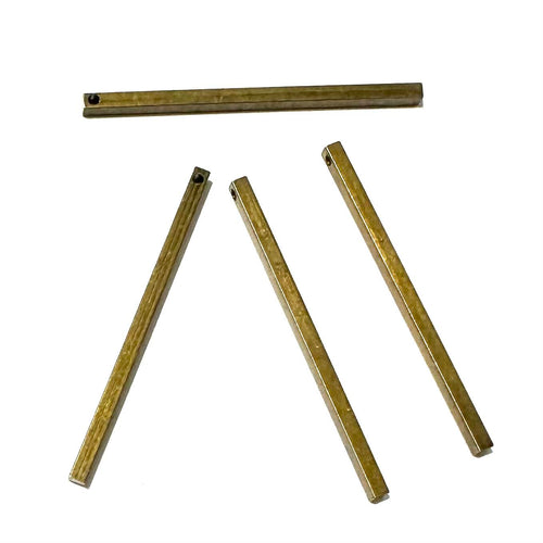 2x40mm Antique Brass Square Tube Charm