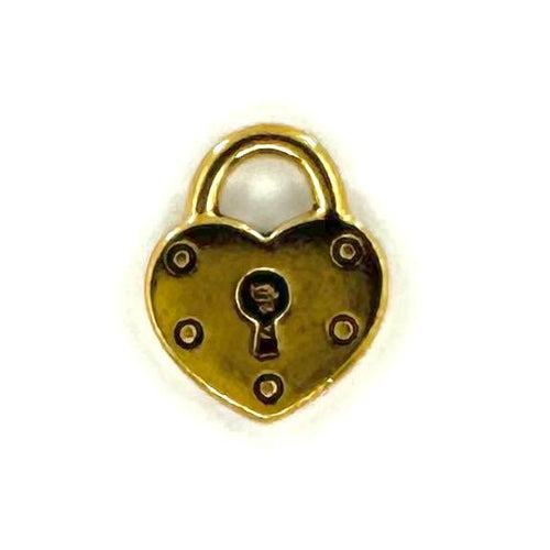 Heart Lock Charm Gold Plated