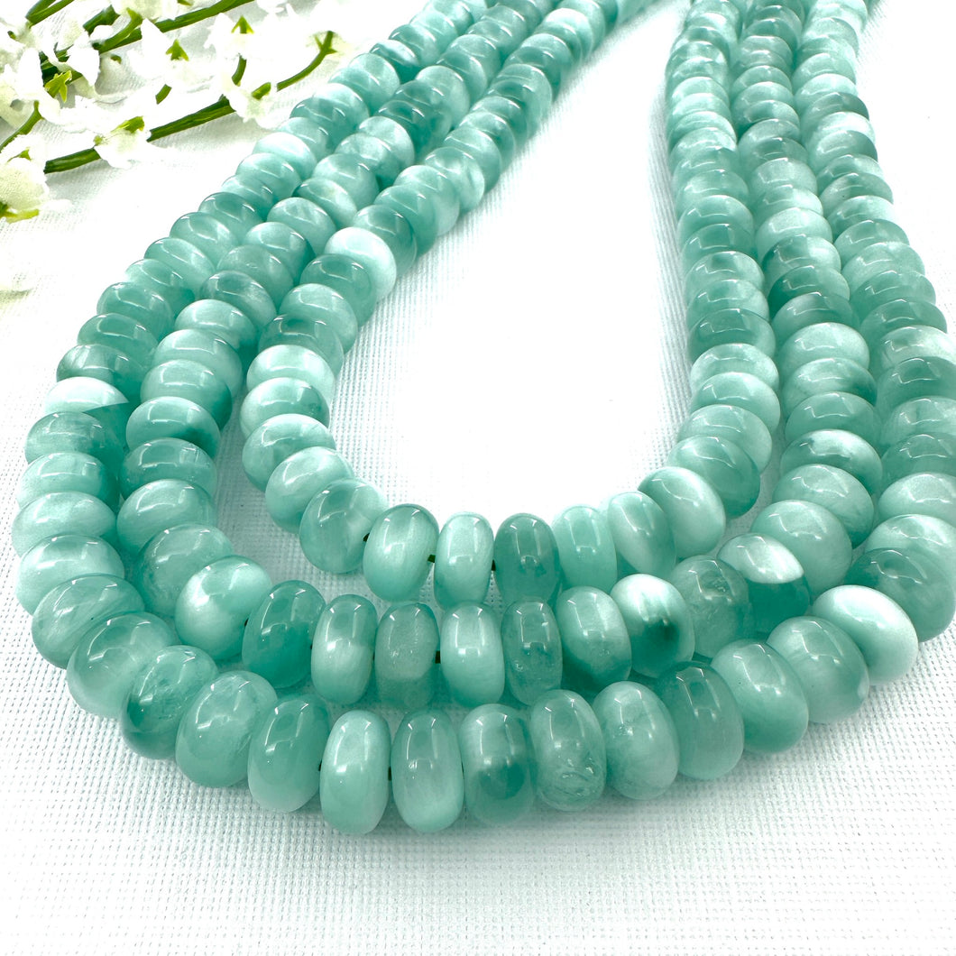 Green Moonstone 6x10mm Rondelle