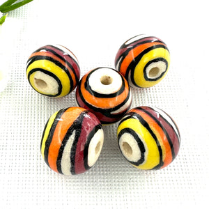 12mm Flame Colored Ceramic Bead