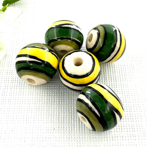 12mm Eucalyptus Colored Ceramic Bead