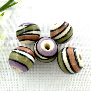 12mm Gum Tree Colored Ceramic Bead