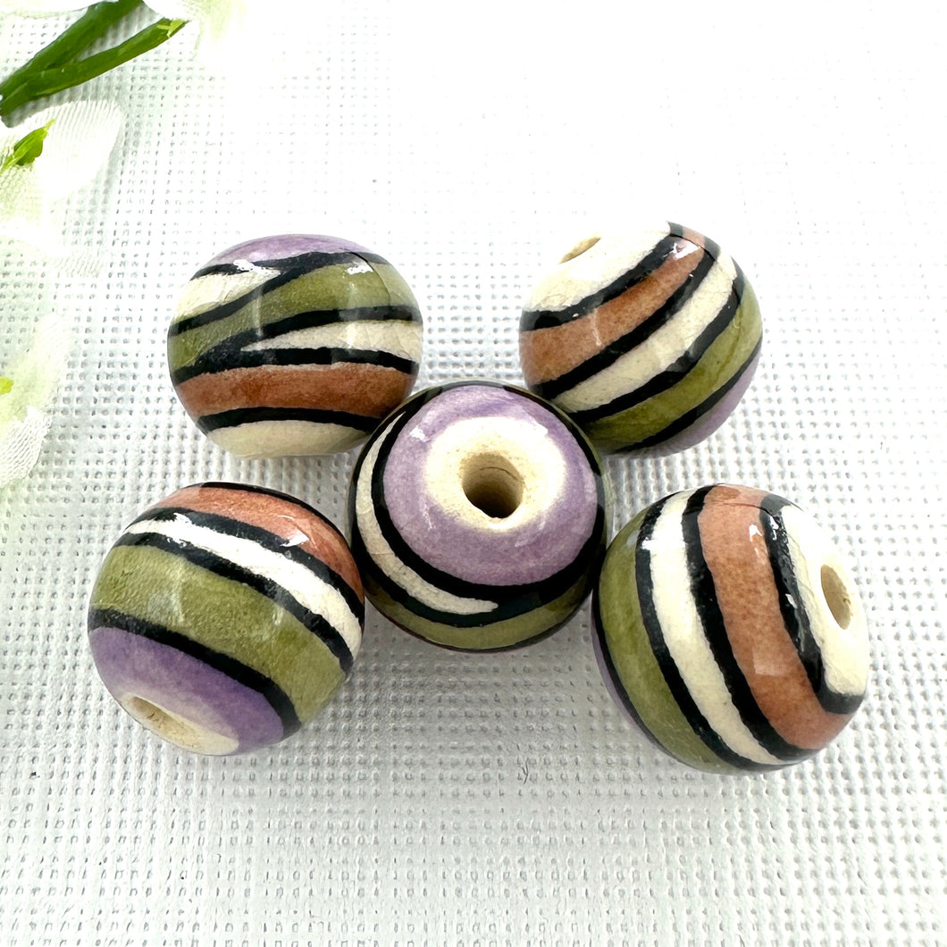 12mm Gum Tree Colored Ceramic Bead