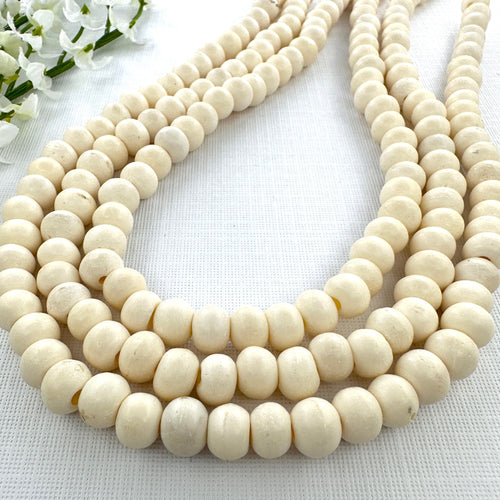White 9x6.5mm Round Bone