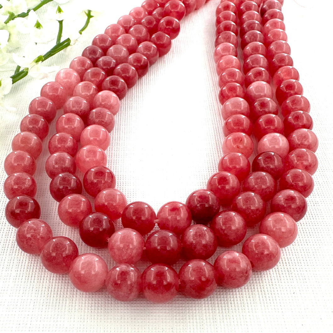 Pink Dyed Chalcedony 8mm Round