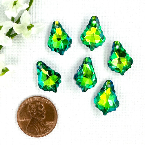 Electroplated Faceted Glass 16x11.5mm Baroque Pendant - 6 Beads