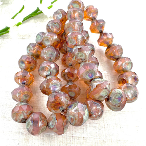 8mm Baroque Beads Dusty Rose with a Picasso Finish