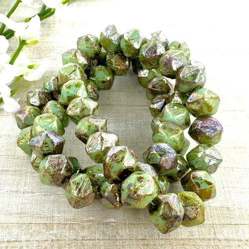 8mm English Cut Sage with Picasso Finish
